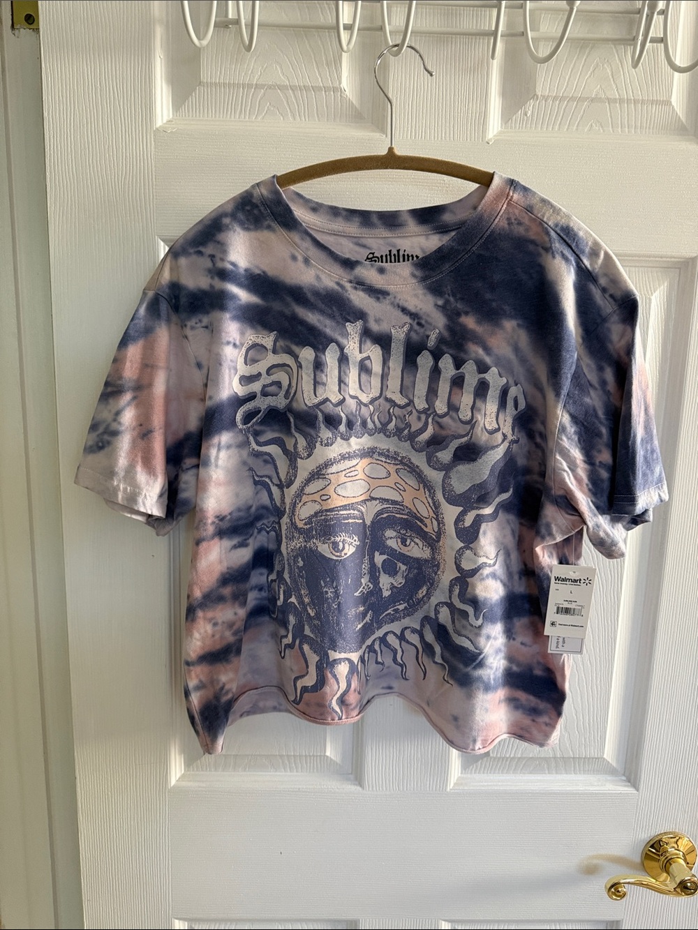 Sublime Tie-Dye Short Sleeve Tee - Pink & Blue Size L